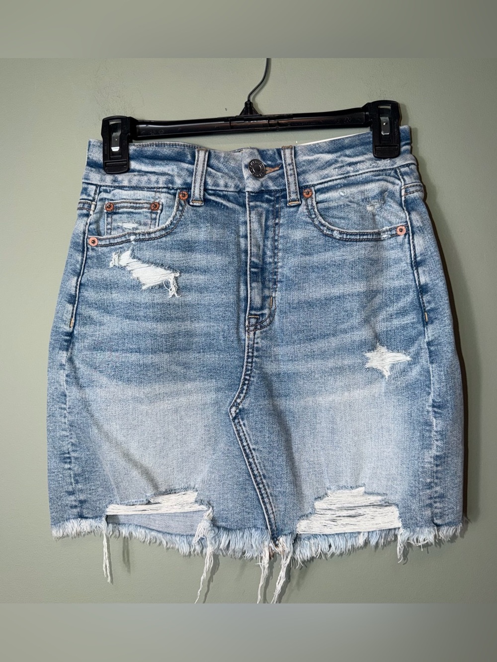 American Eagle Women’s Curvy Hi Rise Super Stretch Denim Mini Skirt NWT Size 2